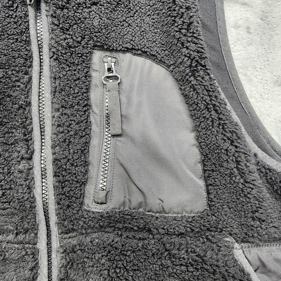 NEW Maurices Vest Womens L Black Faux Fur Sherpa Full Zip Sleeveless Zip Pockets - Image 2 of 4