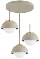 HäNgelampe 3-Flammig Glas Beige Metall E27 B:40 Cm Esszimmer Pendelleuchte KüChe