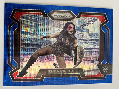 2024 Panini Prizm WWE - Rhea Ripley #37 Blue Pulsar Prizm /75