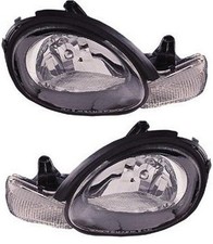 Headlight Set For 2000-2002 Dodge Neon Left Right Black Interior 2pc