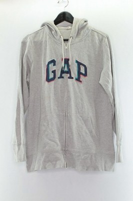 GAP Damen Sweatjacke Gr. L Oberteil Grau Kapuze #FS-11