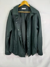 Love, Whit by Whitney Port Green Faux Leather Shacket Size L peeling leather