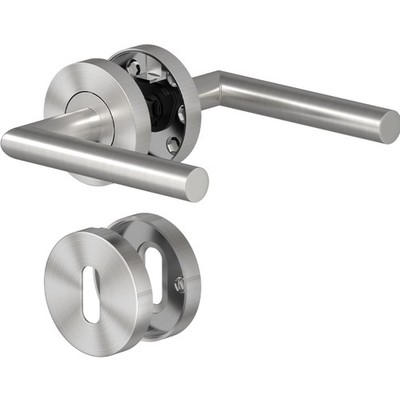Türgriff Set Edelstahl L-form, Brushed, Badezimmer, Innen-, Außen-, Schiebetüren