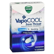 VapoCool Sore Throat Lozenges Winterfrost 16 Each By Vicks EXP 12/2025
