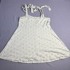 ASOS DESIGN Sage Green Eyelet Embroidered Tie Strap Mini Sun Dress Womens US 12