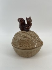 Ceramic Squirrel On Creme Acorn Walnut Candy ...