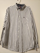 Tommy Hilfiger Vintage 90s Cotton Mens Button Down Long Sleeve Shirts Size XL