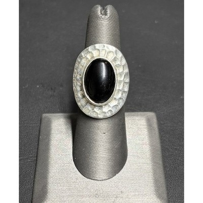 ATI MEXICO 925 STERLINGSILBER UND ONYX RING GRÖSSE 6,5 SKY