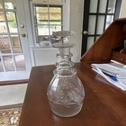 Clear Cut Glass Leaf Decanter w/ Stopper, 2-Piece Set, 1 Cap, 10 in — photo 1