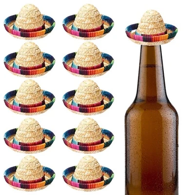 Mini Mexican Sombrero Hüte, 10PCS Cinco de Mayo Fiesta Strohhut Party Kostüm ... - Bild 1 von 4