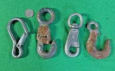 Vintage Industrial Metal Hooks Old Tools For Display etc. Rusty -Lot of 4