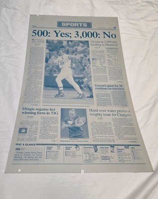 Mark McGwire 500 Home Run / Tony Gwynn / Martina Hingis Newspaper Printing Plate