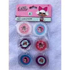 LOL Surprise Glitter Infused Lip Gloss Birthday Party Favors 6 Colors Per Pack