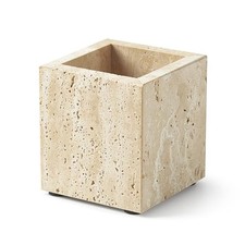 Real Natural Marble Toothbrush Holder  Pen Holder  Makeup Brush Travertine