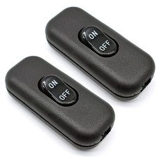 Inline Cord Switch 2 Pack, AC 250V 6A On/Off Lamp Switch,2Pack,Black