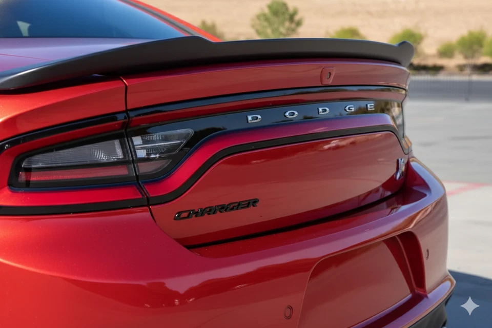 CARGADOR DODGE NEGRO MATE LETRAS INSIGNIA EMBLEMA PARA TAPA MALETERO TRASERO Foto 3 de 4