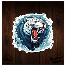 Tiger Splash - Vinyl Decal Sticker - Car Window Laptop - ebn9499
