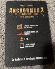 RARE Lobby Card Anchorman 2 Promo Cutout Mustache Ron Burgundy Will Ferrell Vtg