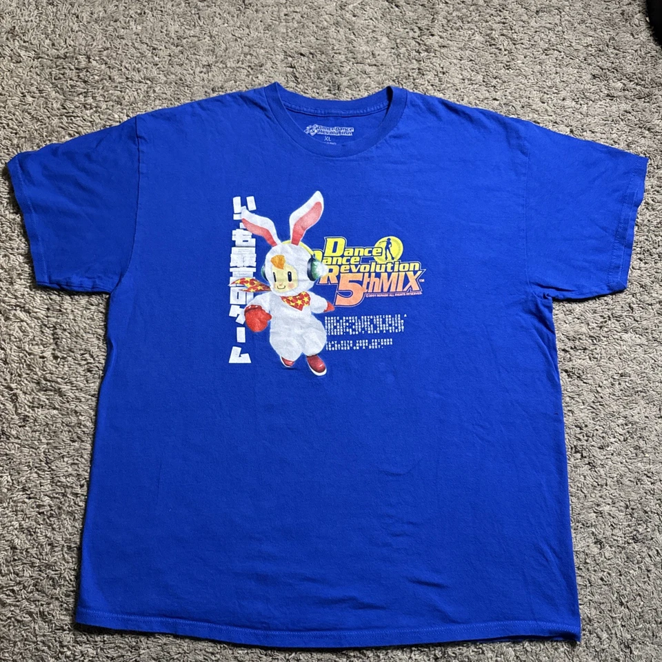 Dance Dance Revolution Retro 90s Video Game Short Sleeve T Shirt Blue Size XL - Image 2 of 4