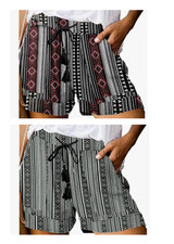 Women Comfy Drawstring Casual Elastic Waist Pocketed Shorts 2-Pack Size Large