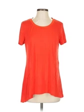 H By Halston Women Orange Short Sleeve T-Shirt S