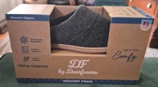 DF by Dear Foams Womens Memory Foam Slippers Black Size XL 11-12 NEW