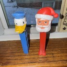 Vintage PEZ Dispensers: No-Feet Donald Duck & Santa w/Feet Blue/Red Stems Lot! — photo 1
