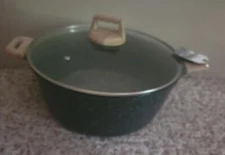 Natural Elements Woodstone 12.5” NWT Casserole 8.5 Qt Stock Pot Lid, BLACK, NEW