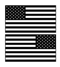 Set of 2 United States Flag Decals USA Stickers Many Sizes Standard and Mirrored