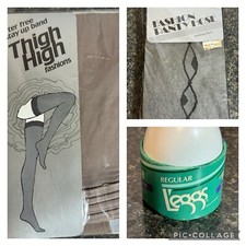 LOT 3 Vintage Pantyhose Thigh High Stockings New Old Stock