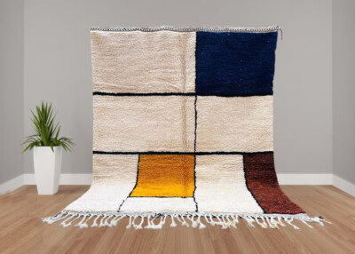 Moroccan rug Hand knotted - Beni ourain rug - Wool berber rug - Custom rug -
