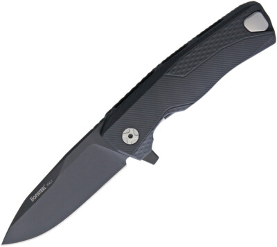 LionSTEEL ROK Framelock Black Aluminum Folding Bohler M390 Pocket Knife ROKABB