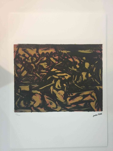 Jackson Pollock Litografia off set cm 50x70 firma su lastra con certificato - Foto 1 di 7