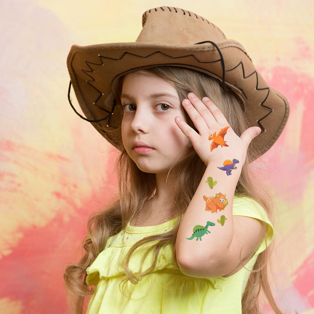 20 Sheets Temporary Tattoos Stickers Cartoon Tattoos Stickers Dinosaur Tattoos eBay