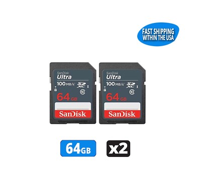 64GB Sandisk Ultra SD cards for Camera / Trail Camera /Computers  (2 Pack)