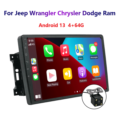 4-64G Android 13 For Jeep Wrangler Chrysler Dodge Carplay Car Stereo Radio GPS - Bild 1 von 17