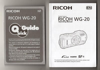 Ricoh WG-20 Camera Instruction Manual & Quick Guide In English