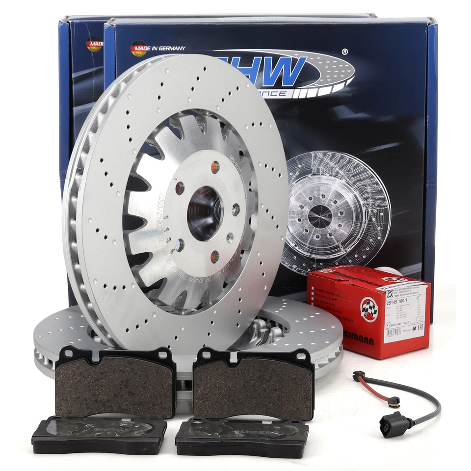 SHW Bremsscheiben Ø 370mm ZIMMERMANN Beläge Sensor für AUDI TTRS FORMENTOR vorne