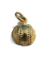 Baseball Ball Charm Pendant 14k Yellow Gold 