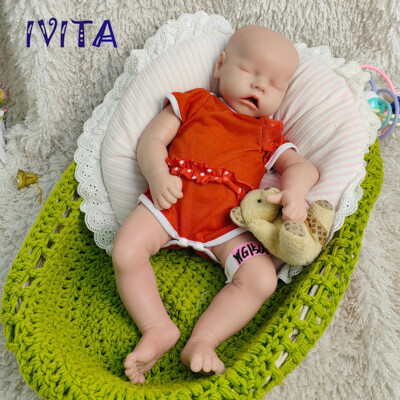 IVITA Süße 18inch Lebensechte Schlafende Mädchen Silikon Rebornpuppe