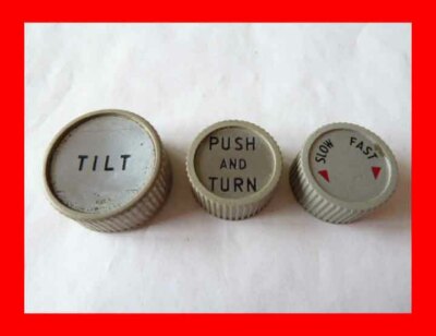 THREE KNOB SET FOR REVERE 777 8MM MOVIE FILM PROJECTOR TILT PUSH TURN SLOW FAST