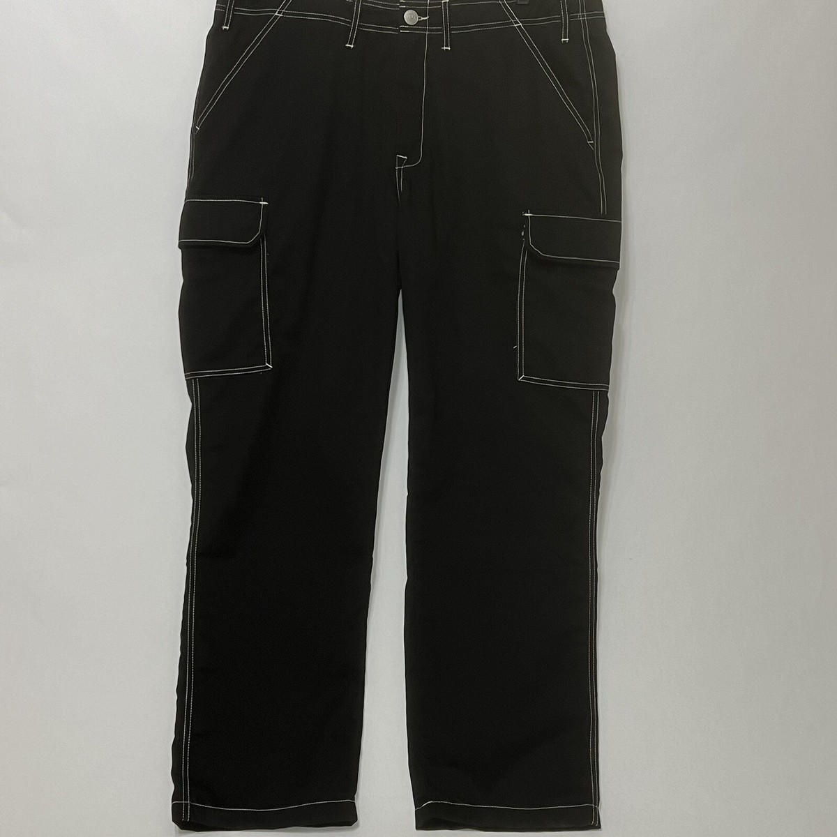 True Religion Brand Jeans Cargo Pants Jet Black Men Size 34X32 New