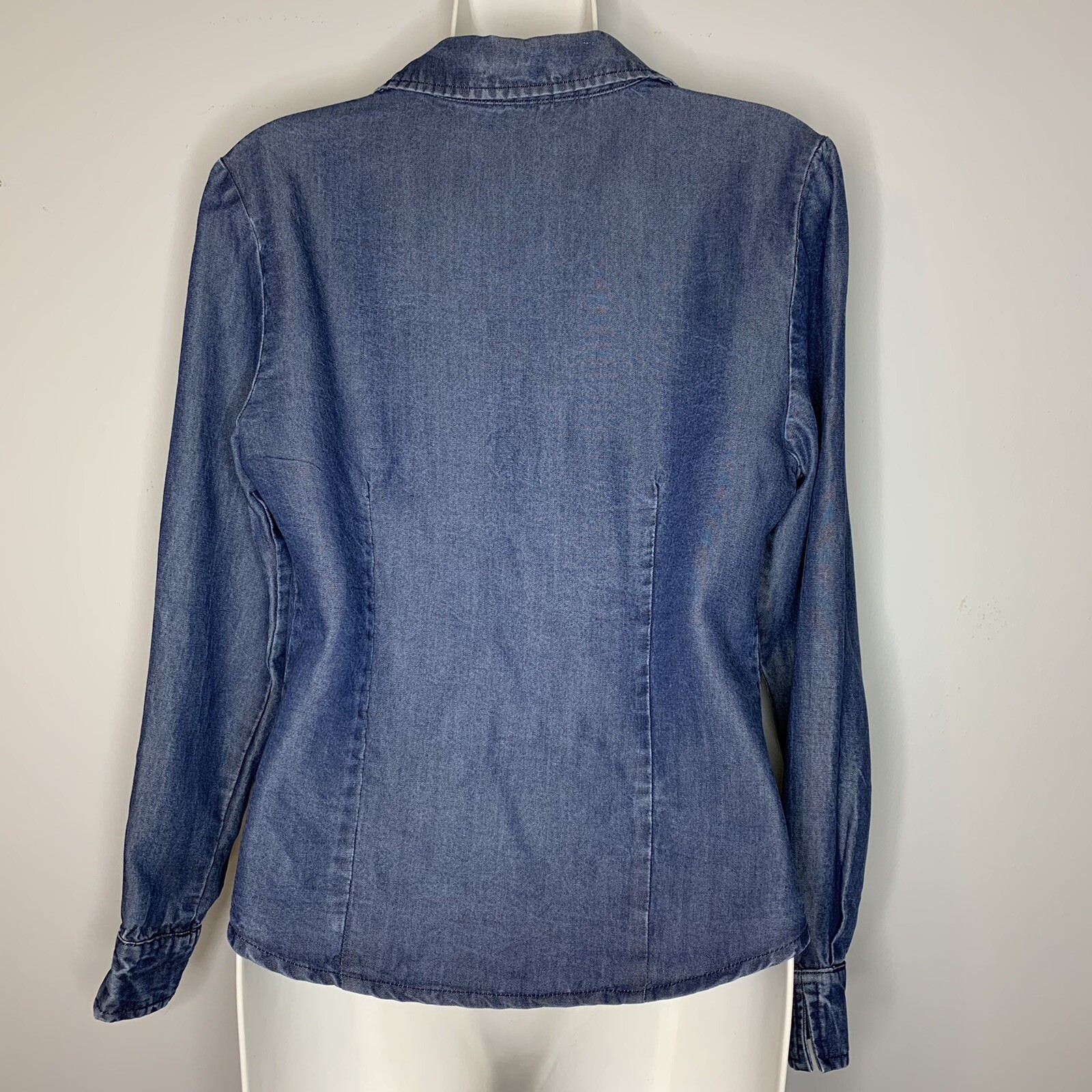 Double D Ranch Blouse Button Down Collar XS Blue - image 4