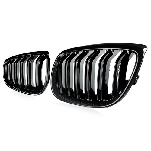 2X Front Kidney Grill Grille Gloss Black For 07-10 BMW E92 E93 M3 328i Coupe - Picture 5 of 15