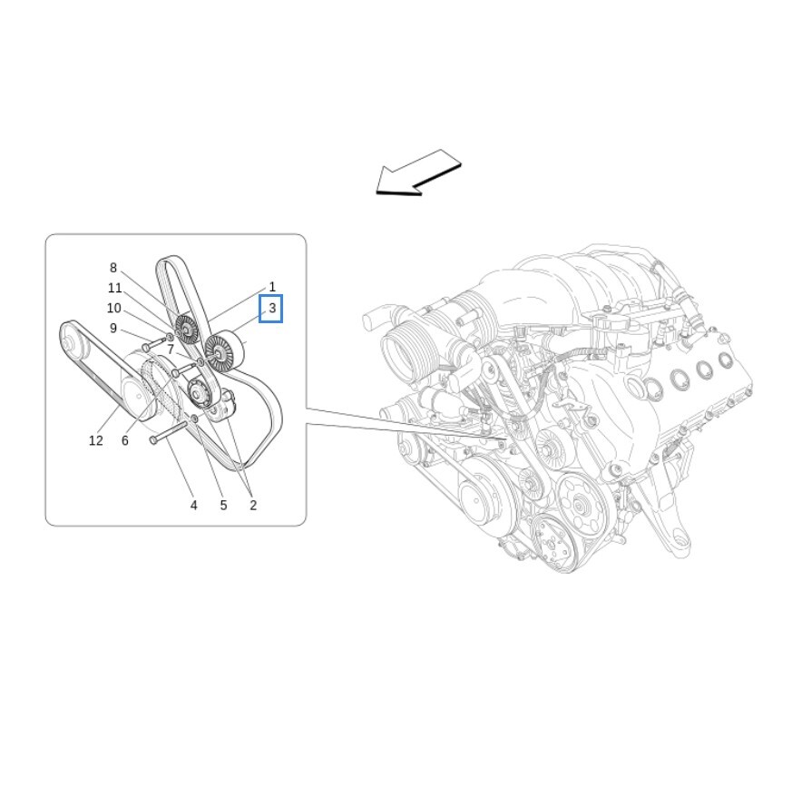 Belt Tightening Pulley fits Maserati Quattroporte GT GC, 227894/172537