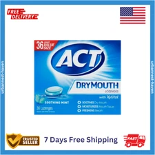 ACT Dry Mouth Lozenges With Xylitol, Soothing Mint, 36 Count