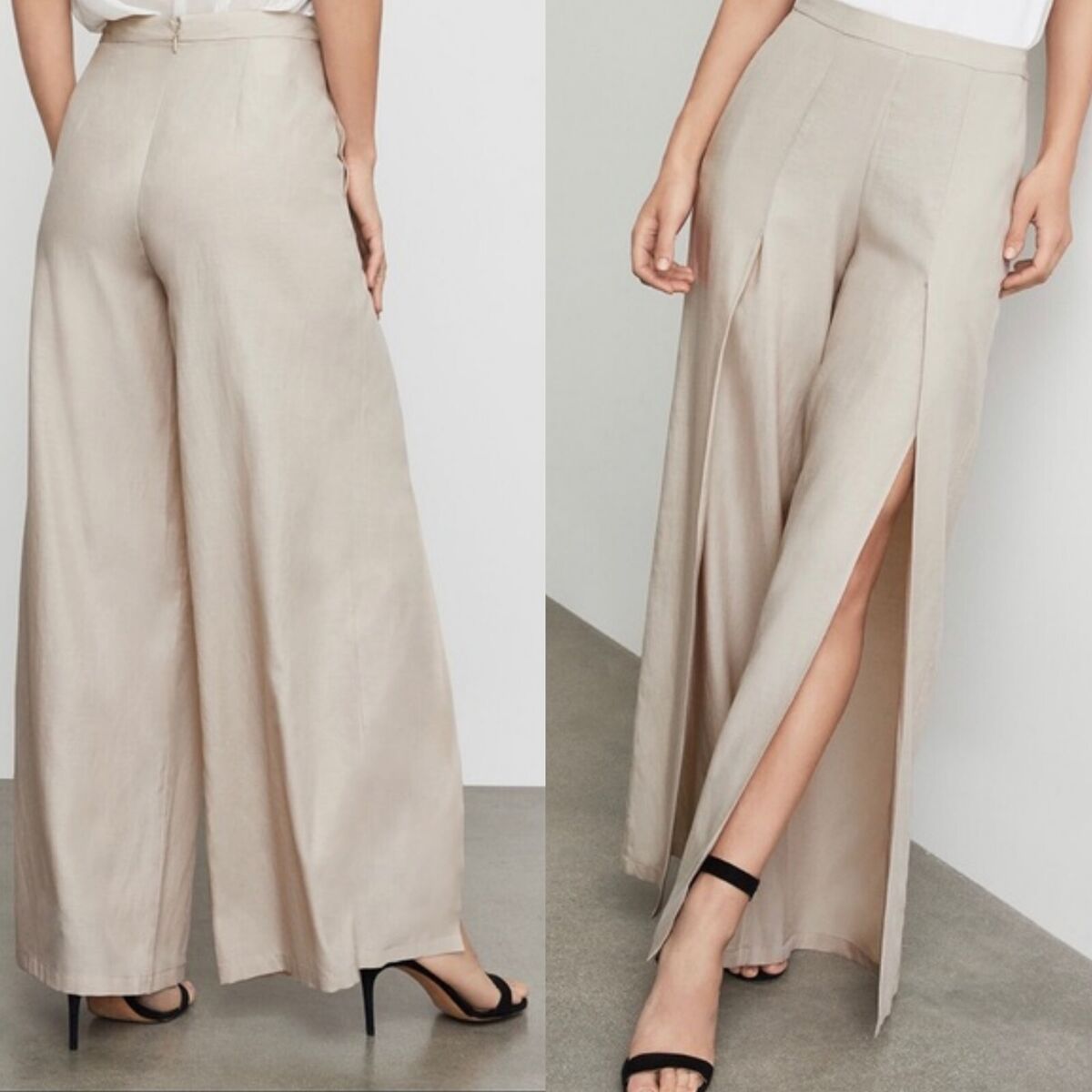 NWT BCBG MAXAZRIA MICHAEL WIDE LEG FRONT SLIT DRESS PANTS NWT BCBG MAXAZRIA MICHAEL WIDE LEG FRONT SLIT DRESS PANTS