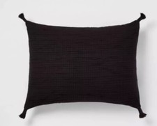 Standard Sham Double Cloth Quilt - Threshold Black