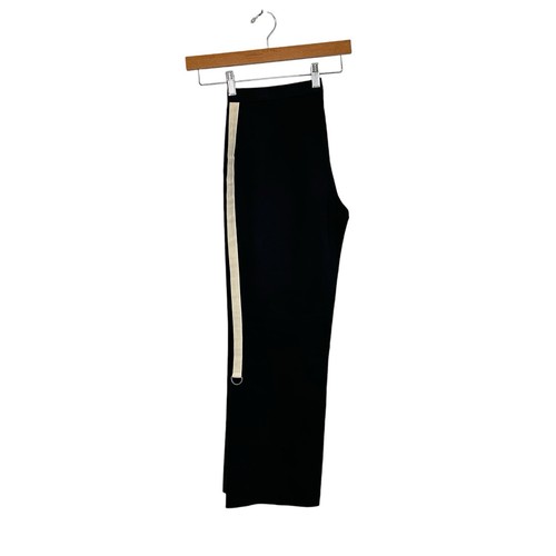 Moschino Cheap And Chic Womens Roll Up Trouser Pants Sz 10 Black Stripe Panel - Picture 2 of 7