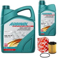 MotoröL Set Addinol 0W-30 Giga Light 6 Liter + ÖLfilter FüR Mini Clubvan Cooper